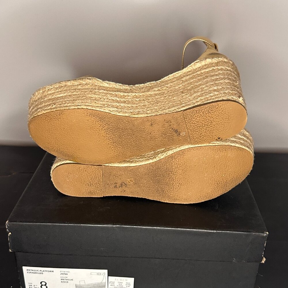 Jcrew Metallic Platform Espadrilles - Metallic Go… - image 4